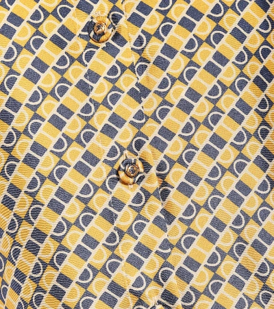 Shop Gucci Printed Silk Shirt In Yellow