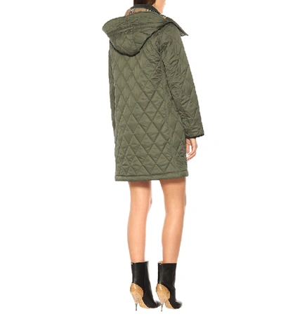 Shop Burberry Dereham 804 Quilted Coat In Green