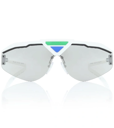 Shop Prada Mirrored Sunglasses In White
