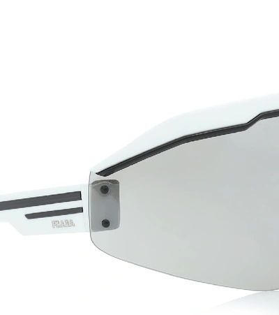 Shop Prada Mirrored Sunglasses In White