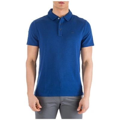 Shop Michael Kors Men's Short Sleeve T-shirt Polo Collar In Blue