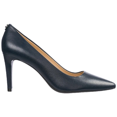 Shop Michael Kors Women's Leather Pumps Court Shoes High Heel Dorothy In Blue