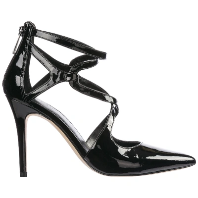 Shop Michael Kors Women's Leather Pumps Court Shoes High Heel Catia In Black