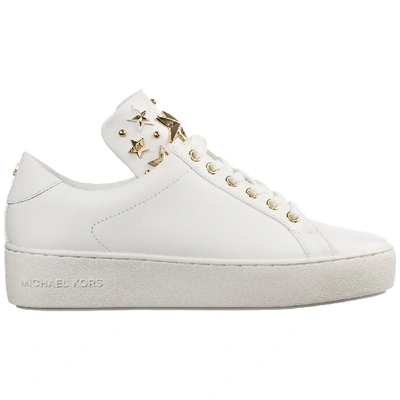 Shop Michael Kors Women's Shoes Leather Trainers Sneakers In White