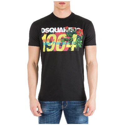 Shop Dsquared2 Men's Short Sleeve T-shirt Crew Neckline Jumper In Black