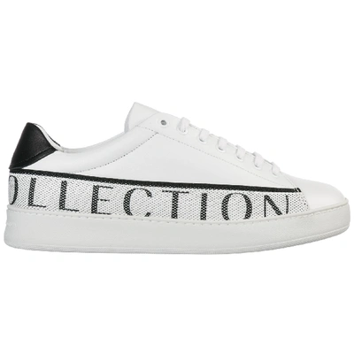 Shop Versace Men's Shoes Leather Trainers Sneakers In White