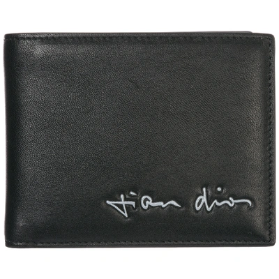 Shop Dior Men's Genuine Leather Wallet Credit Card Bifold In Black