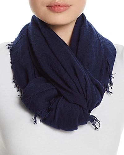 Shop Fraas Solid Oblong Scarf In Navy