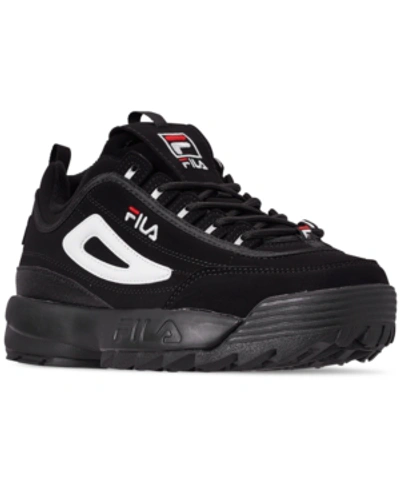 Shop Fila Men's Disruptor Ii Casual Athletic Sneakers From Finish Line In Black/white/ Red