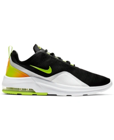 Shop Nike Men's Air Max Motion 2 Casual Sneakers From Finish Line In Black/volt-white-total Or