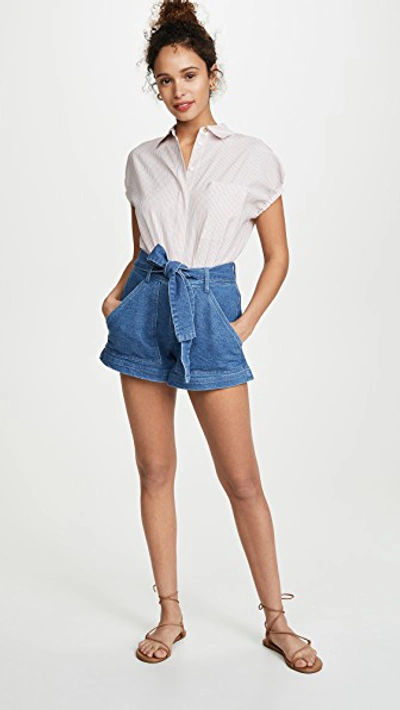 Shop Apiece Apart Merida Shorts In Marseille Wash