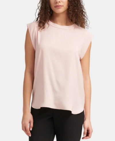 Shop Dkny Flutter Cap-sleeve Top In Iconic Blush