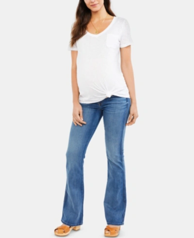 Shop 7 For All Mankind Maternity Flared-leg Jeans In Primm Valley
