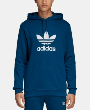 adidas trefoil hoodie blue