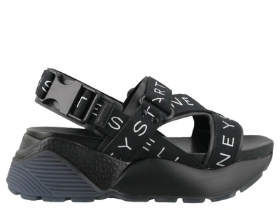 Shop Stella Mccartney Platform Sandals In Black/black-white