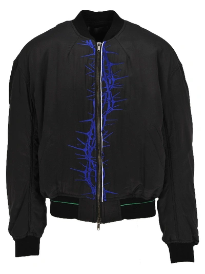 Shop Haider Ackermann Embroidered Bomber Jacket In Black