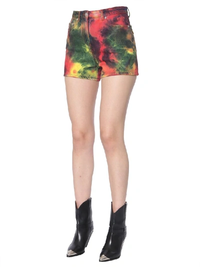 Shop Msgm Tie And Dye-print Shorts In Multicolor