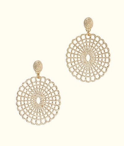 Shop Lilly Pulitzer Lilly Lace Statement Earrings In Gold Metal