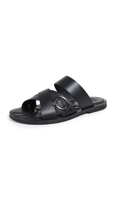 Shop Ferragamo Atina Leather Sandals In Black