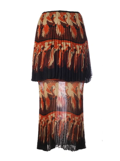 Shop Fendi Bird Print Skirt In Ef Acai