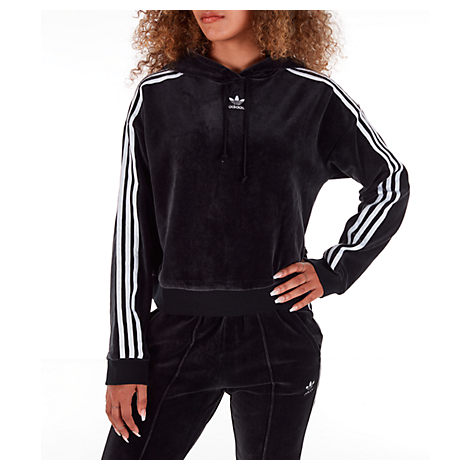 adidas cropped hoodie velvet