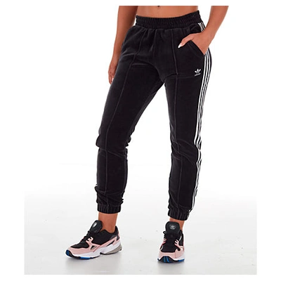 Adidas Originals Women's Originals 3-stripes Velvet Jogger Pants, Black -  Size 6 | ModeSens
