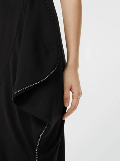 Shop Burberry Crystal Detail Cut-out Stretch Jersey Gown In Black