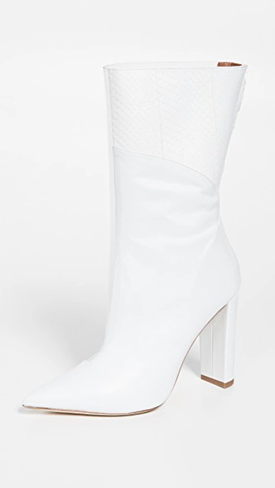 Shop Malone Souliers Blaire 100 Boots In White/clear