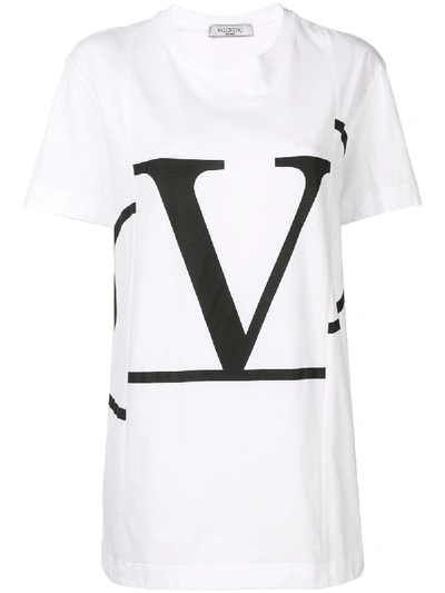 Shop Valentino Logo T-shirt - White