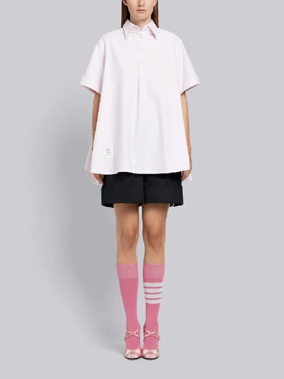 Shop Thom Browne Short-sleeve Oxford Shirt Dress In Pink