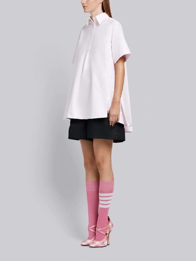 Shop Thom Browne Short-sleeve Oxford Shirt Dress In Pink