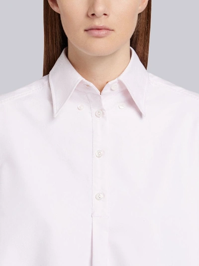 Shop Thom Browne Short-sleeve Oxford Shirt Dress In Pink