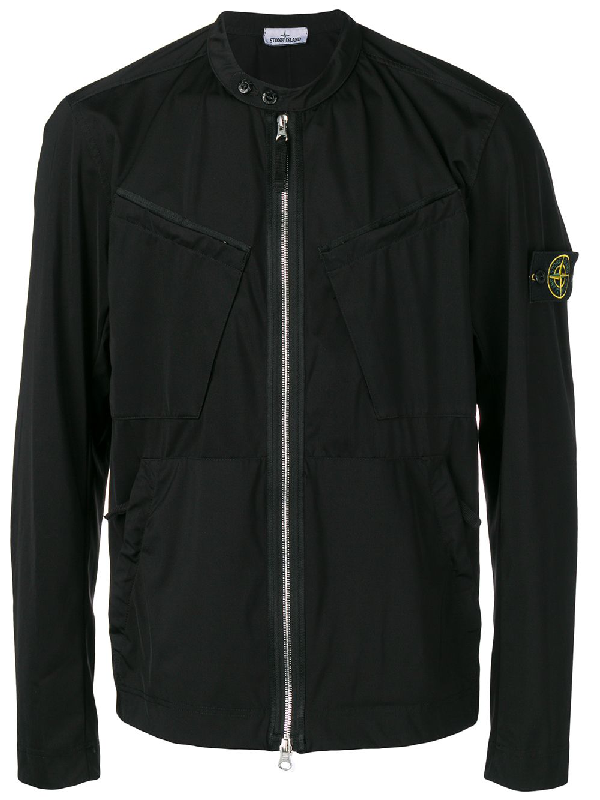 Stone Island Bomberjacke Mit Logopatch Schwarz In Black ModeSens