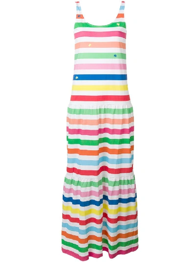 Shop Mira Mikati Rainbow Stripe Maxi Dress - White