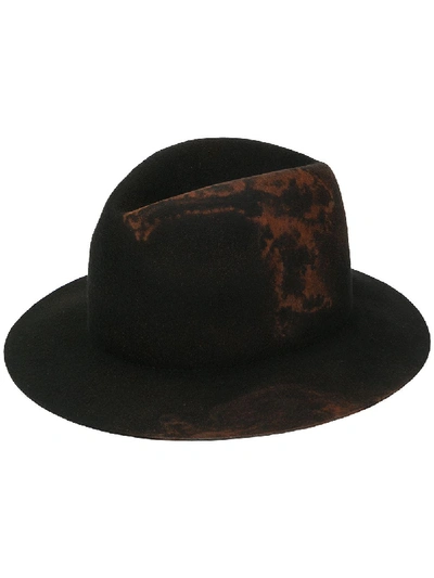 Shop Yohji Yamamoto Tie-dye Patterned Hat - Black