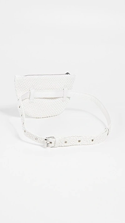 Shop Sam Edelman Darcy Raffia Belt Bag In White