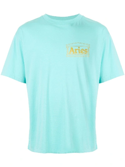Shop Aries Chest Logo T-shirt - Blue