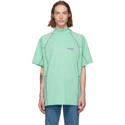 Calvin Klein 205w39nyc Jaws Contrast Stitching T-shirt In 339 Mint |  ModeSens