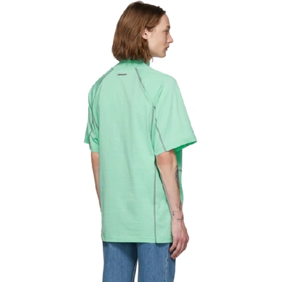 Shop Calvin Klein 205w39nyc Green Scuba Mock Neck T-shirt In 339 Mint