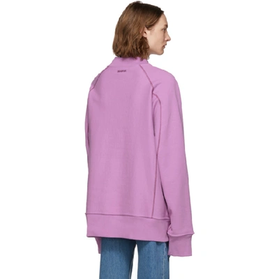 Shop Calvin Klein 205w39nyc Purple Scuba Mock Neck Sweatshirt In 540 Mallow