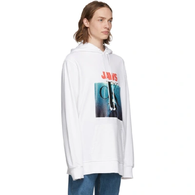 Shop Calvin Klein 205w39nyc White Jaws 1975 Boxy Hoodie In 101 Wht