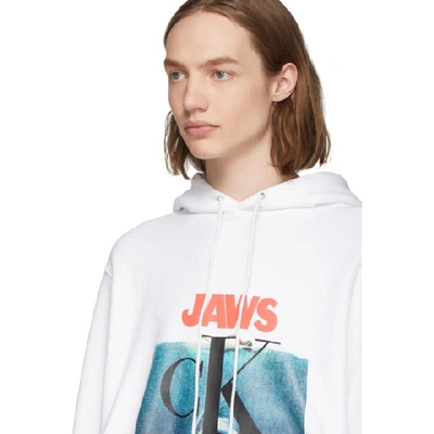 Shop Calvin Klein 205w39nyc White Jaws 1975 Boxy Hoodie In 101 Wht