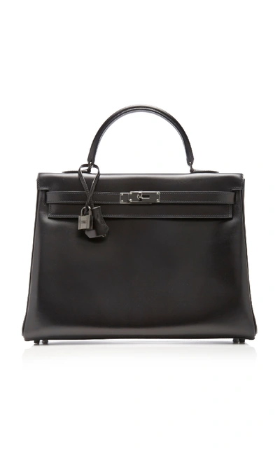 Shop Hermã¨s Vintage By Heritage Auctions Hermès 35cm So Black Calf Box Leather Limited Edition "so Black" Retourne Kelly