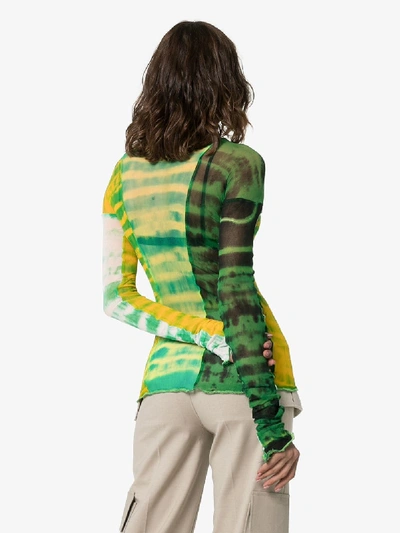 Shop Asai Green Hot Wok Tie-dye Top