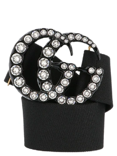 Shop Gucci Double G Embellished Belt In Black