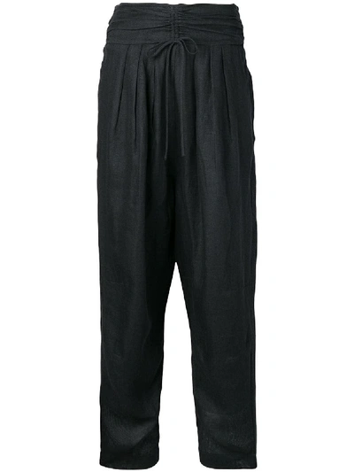 Shop Isabel Marant Romantic Macram Trousers - Black