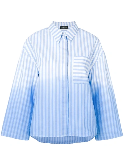 Shop Roberto Collina Gradient Striped Shirt - Blue