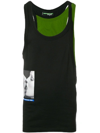 DSQUARED2 MERT & MARCUS 1994 X DSQUARED2 LAYERED TANK TOP - 黑色