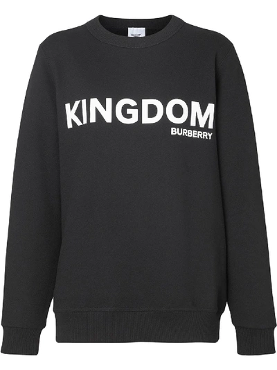 Shop Burberry Kingdom Print Sweatshirt - Schwarz In Black