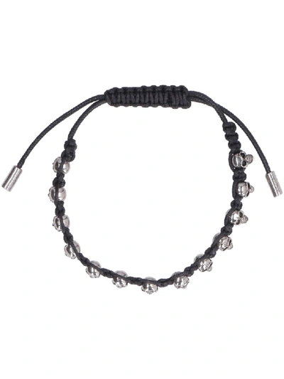Shop Alexander Mcqueen Multi-skull Rope Bracelet In Black